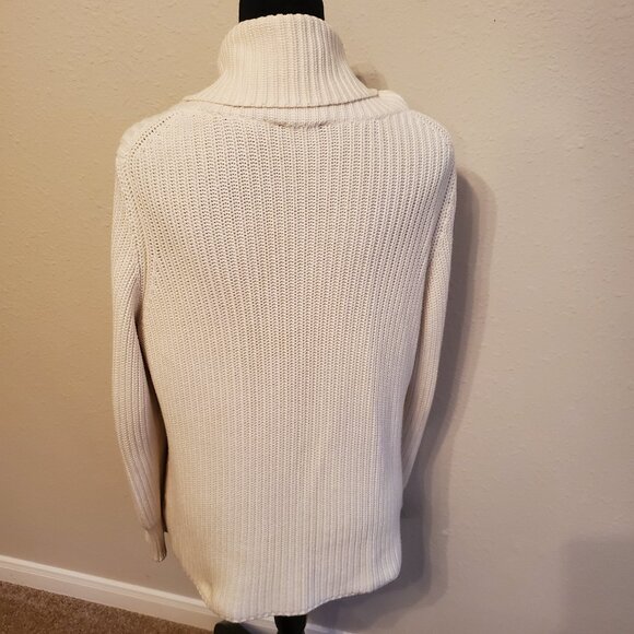 Talbots Long Sleeve cream Women's Cardigan Sweater 100% Cotton Size LP. - Picture 2 of 14